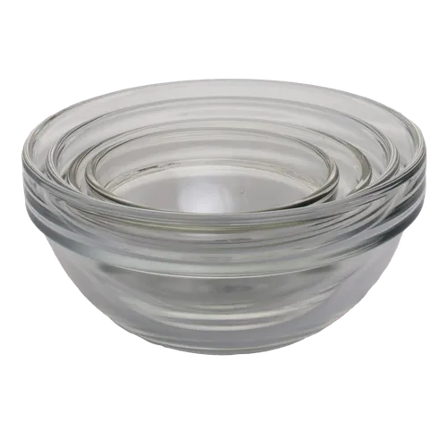 4 Piece Clear Glass Nesting Small Bowl Set