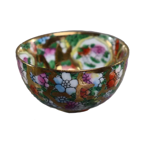 Golden Flowers Chinese Zodiac Pinch Bowls