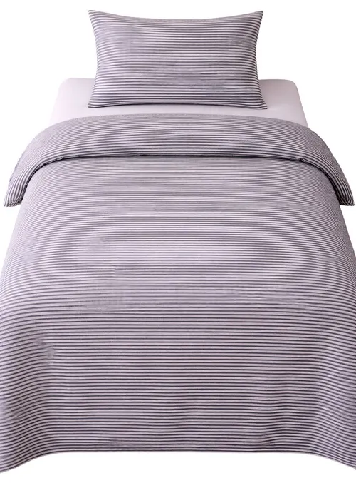 Navy Blue & White Stripe Duvet Cover With Two Pillow  Cases  Single