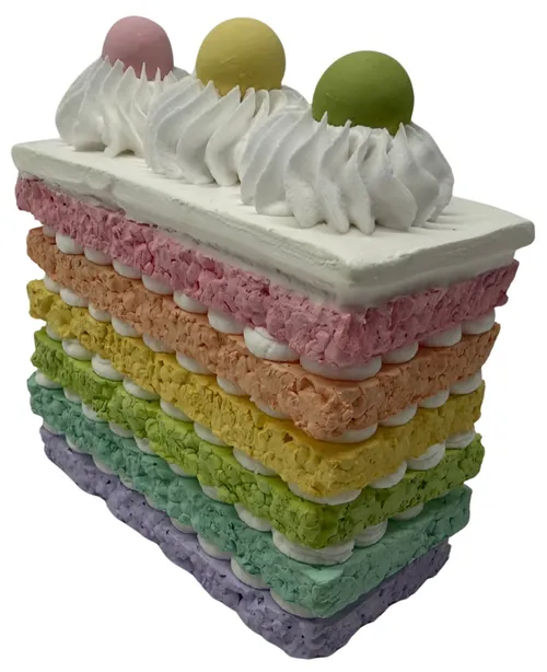 Artificial Rainbow Cake Slice