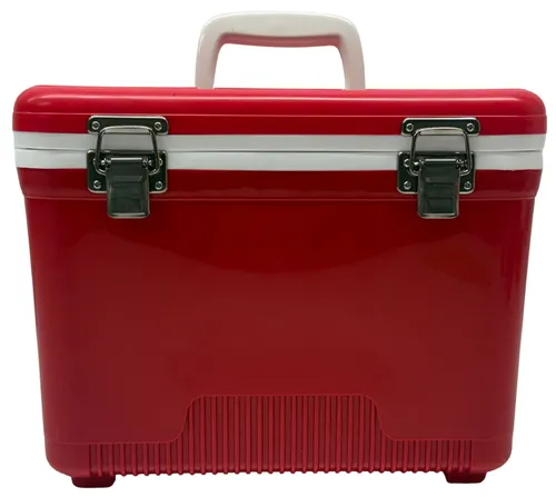 Red & White Cooler With Handle - Medium