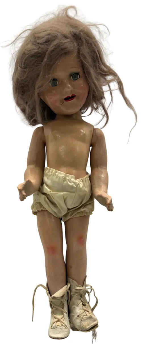 Antique Composition Doll With Sleep Eyes