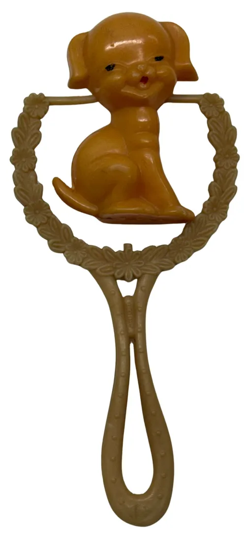 Vintage Puppy Dog Baby Rattle