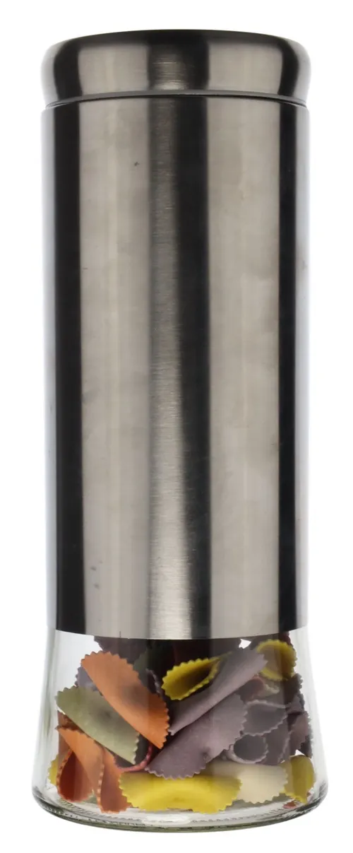 Stainless & Glass Canister Containing Pasta 