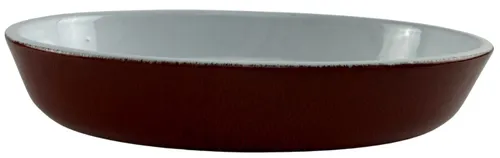 Cranberry Red Stoneware Oval Baking Dish