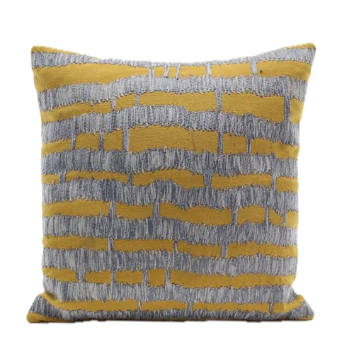 Peruvian Polygraph Gold With Oatmeal Three Button Back Throw Pillow
