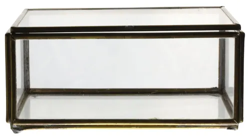 Clear Glass Display Box With Brass Trim