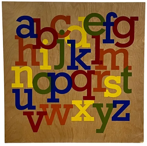Colourful Alphabet On Wood Board