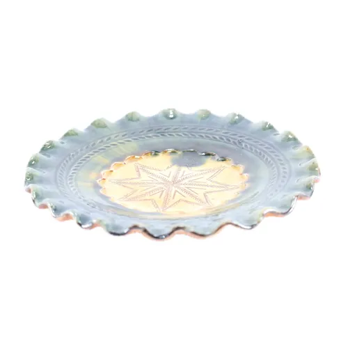Green & Yellow Star Ceramic Plant Pot Plate