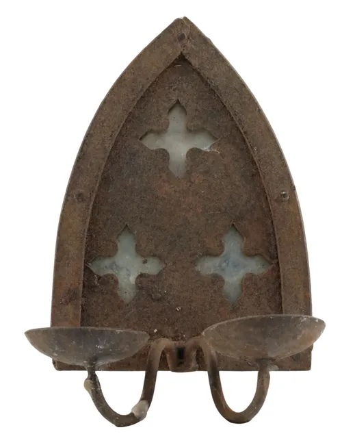 Rustic Metal Wall Mount Candle Holder