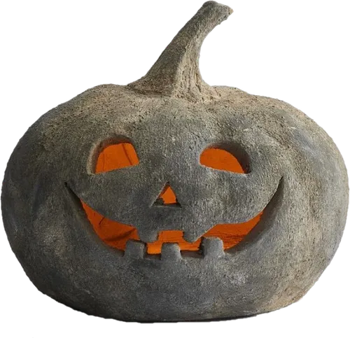 Large Black Terracotta Halloween Jack O Lantern