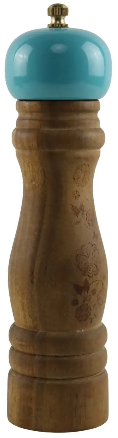 Wood & Blue Pepper Mill