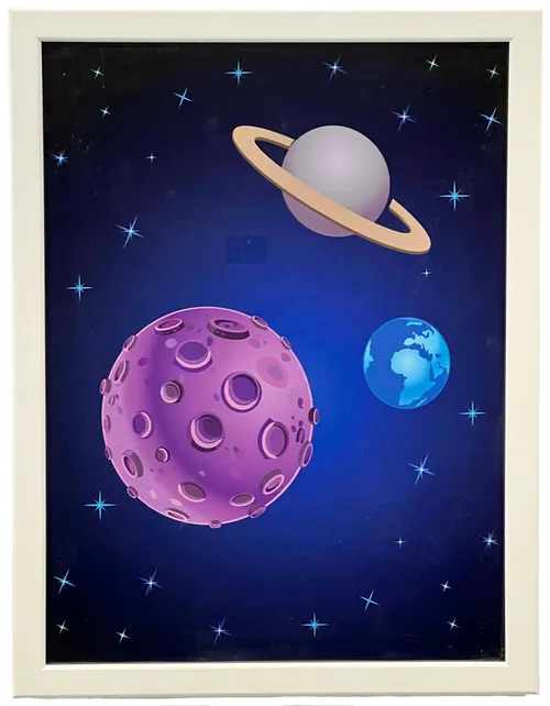 Space Planets In White Frame