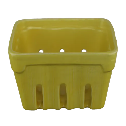 Yellow Ceramic Berry Basket