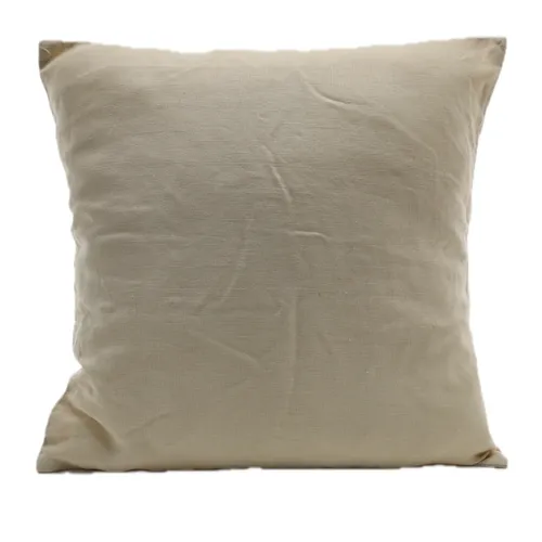 Bone Linen With Two Pearl Buttons On Back Throw Pillow