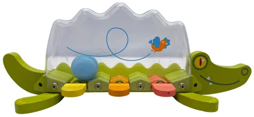 Green Wood Crocodile Hammer Ball Toy
