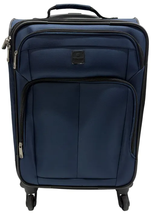 Blue Soft Carry On Rolling Suitcase