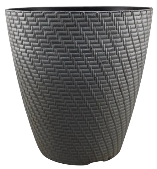 Beige Weave Plastic Plant Pot