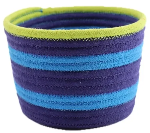 Two Tone Blue Fabric Plant Pot