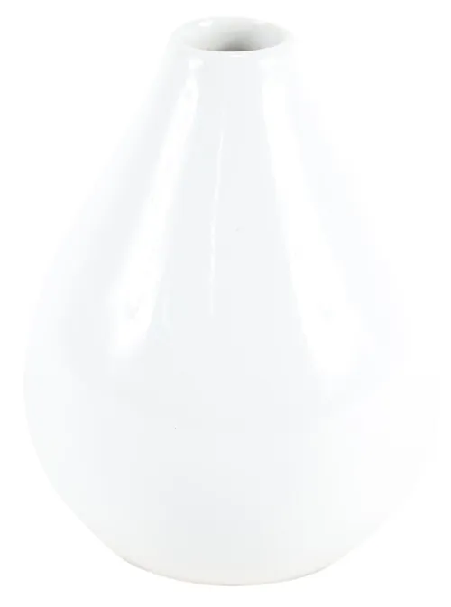 White Gloss Tiny Tear Ceramic Vase