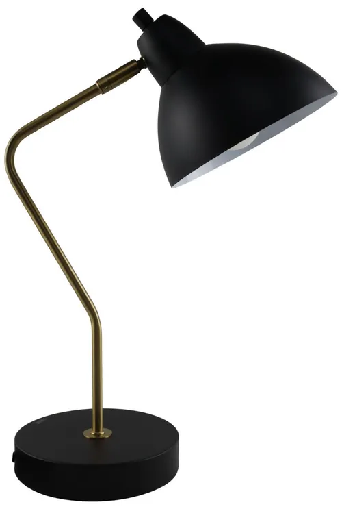 Black & Gold Bent Arm Desk Lamp