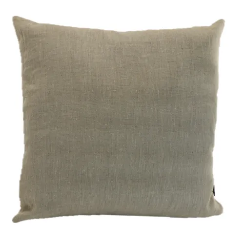 Oatmeal Beige Solid Linen Throw Pillow