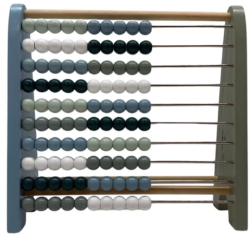 Wooden Abacus With Blue Beads