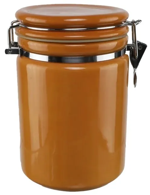 Sedona Orange Ceramic Canister With Latching Lid