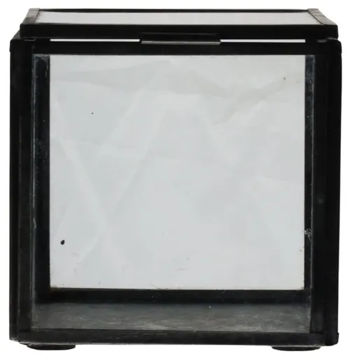 Clear Square Glass Display Box With Galvanized Edging
