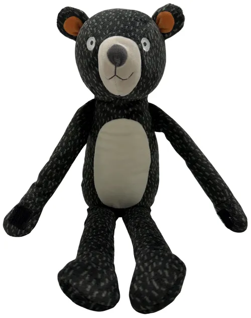 Black & White Spotted Stuffed Bear Plush