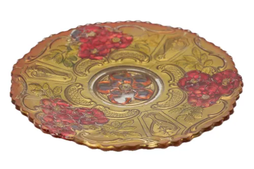 Gold & Red Flower Plate