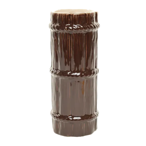 Brown Ceramic Tiki Bamboo Glass