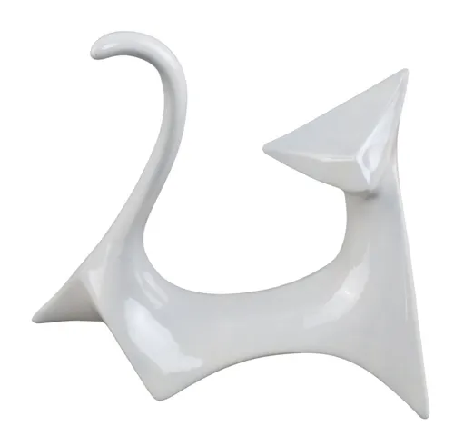 White Abstract Ceramic Cat