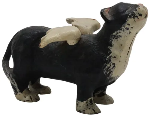 Black Cast Iron Cat With Wings