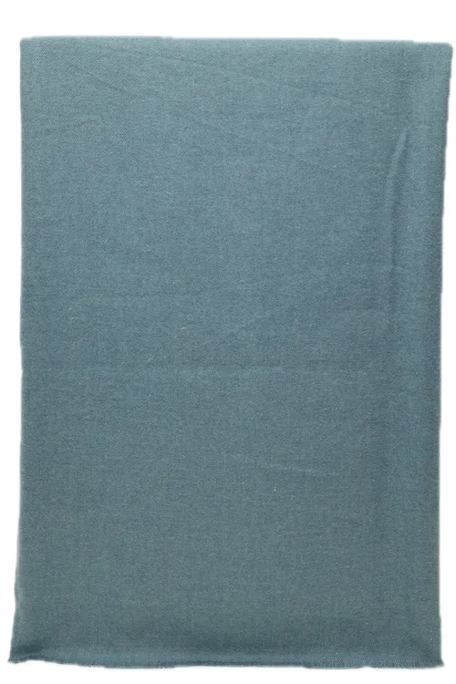 Steel Blue Solid Cashmere Throw Blanket