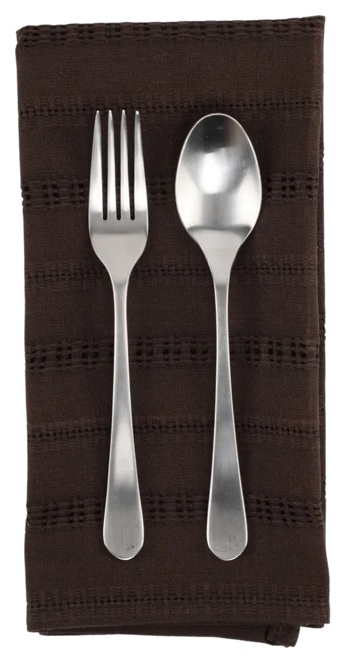 Dark Chocolate Brown Linen Napkin With Eyelet Pattern