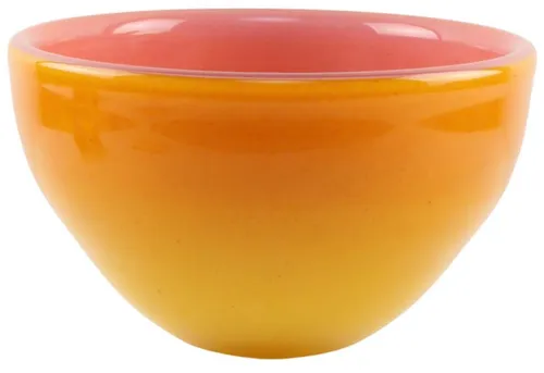Orange & Pink Glass Decorative Bowl