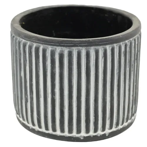 Black & White Stripe Ceramic Plant Pot