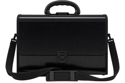 Utilitarian Designed Black Structured Briefcase