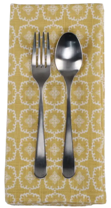 Chartreuse Gold With Ink Stamp Pattern Napkin