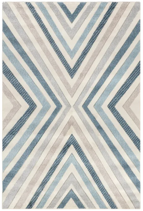 Blue Chevron Area Rug 7'10