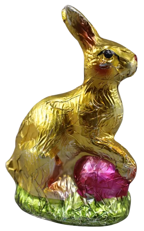 Artificial Chocolate Easter Rabbit In Foil Wrapper