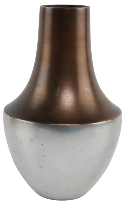 Brushed Metal & Copper Tapered Vase