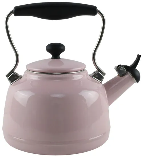 Soft Pink Enamel Kettle