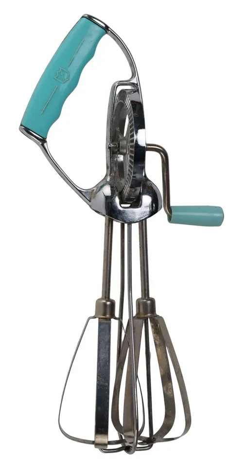 Vintage Hand Mixer With Turquoise Handle