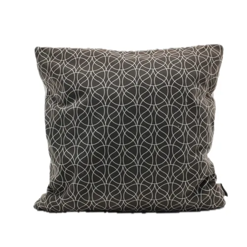 Brown Geometric Pattern With White Rocks On Back Throw Pillow
