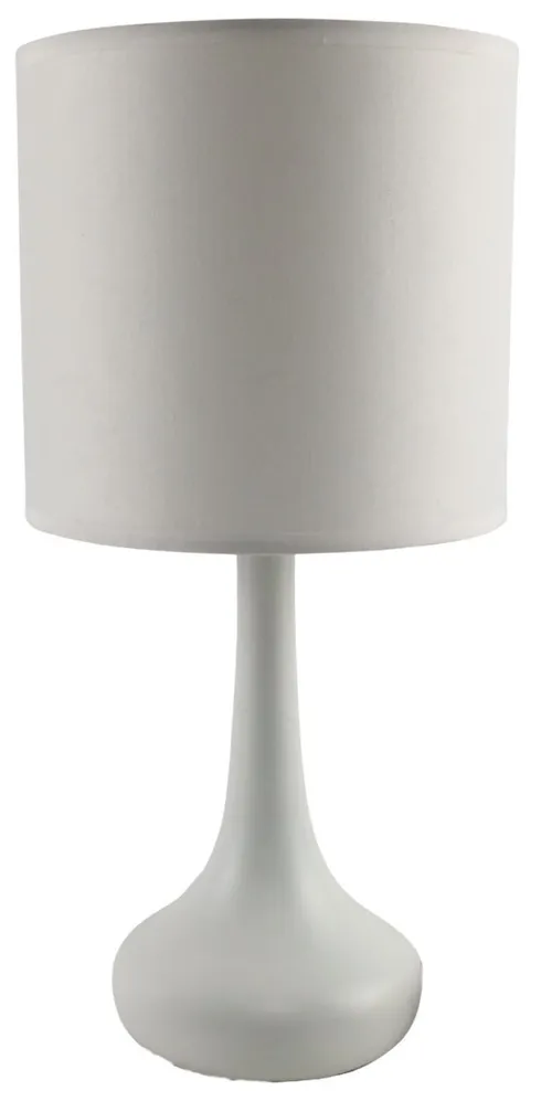 White Lunar Table Lamp With White Shade