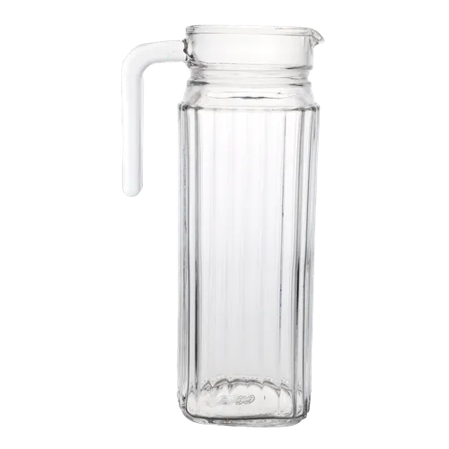 Clear Glass Rectangular Fluted Pitcher