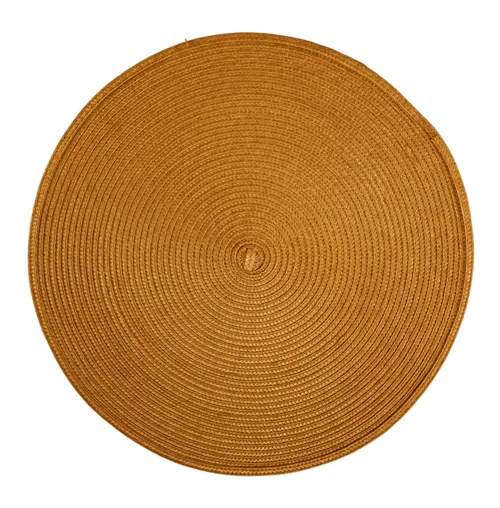 Harvest Yellow Round Braided Placemat