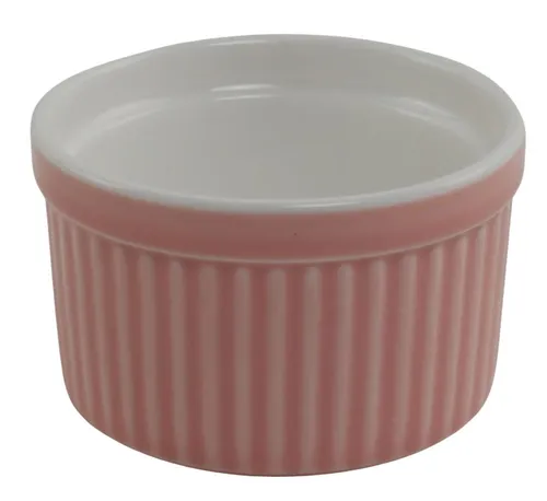 Pink Ribbed Ceramic Ramekin